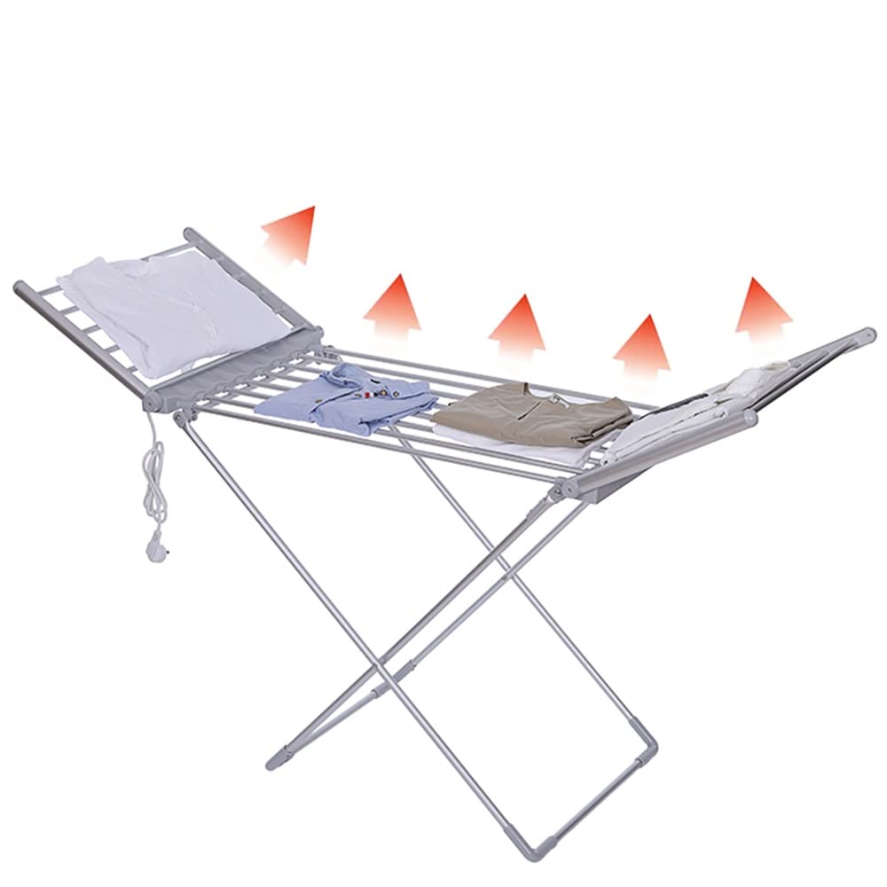 ZJIEX Stendino Elettrico, 20 Barre Riscaldate, Pieghevole Stendibiancheria Elettrico, Potenza 230W Asciugabiancheria Elettrico, Stendi Biancheria per Interno
