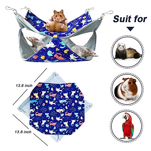 Fulue Ferret Rat Hammock Bed Nation Cage Accessories Kit Set Staff House And Hideouts Cave For Guinea Pig Ferret 13.8Inch #TOP2