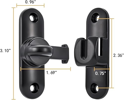 Miniatura 2 de Pestillos de puerta de granero de 90180, cerradura de puerta de ángulo recto, pestillo abatible de aleación de zinc para armarios, ventanas,