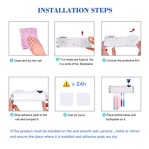 Sarmocare Toothbrush Holder Cleaner With Fan Drying & 6Min Timing Function, 5 Toothbrush Slots, Rechargeable Bathroom Wall Mounted Fit Sonic And Manual Toothbrushes(Oral- B) #TOP4