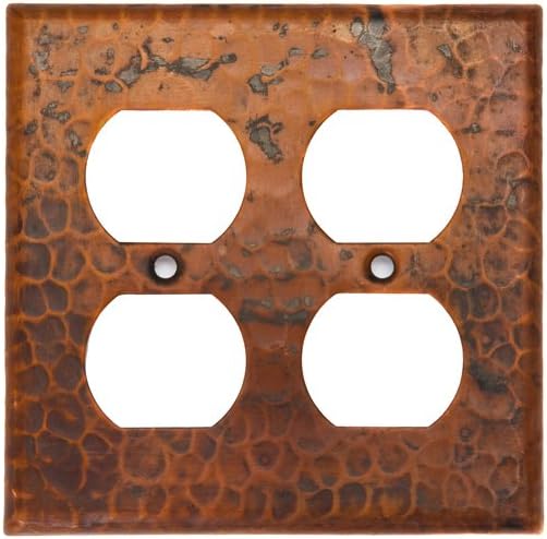 Premier Copper ProductsSO4 Copper Switch Plate Double Duplex with Four Hole Outlet Cover, Oil Rubbed Bronze
