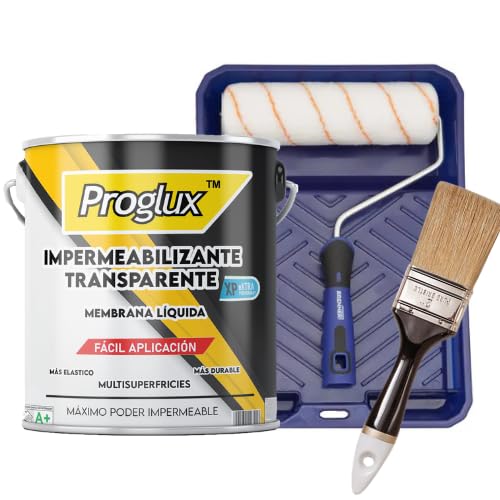 Proglux | Sellador Impermeable Transparente como Sellador Fugas Agua - Pintura Antihumedad Interior para Antimoho Pared - Revestimiento Impermeable Definitivo Quita Moho Paredes