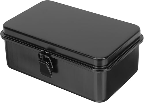 Didiseaon Small Iron Sheet Toolbox with Buckle Compact Portable Tool Storage Case for Household Garage Workshop Organizer for Screwdrivers Screws