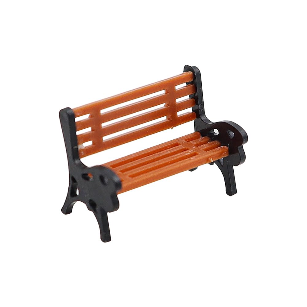 Hsthe Sea 10pcs Painted Model Patio Bench Miniature Building Train Layout Scale HO OO Model Train HO TT 1:87 bench chair settee - Image 2