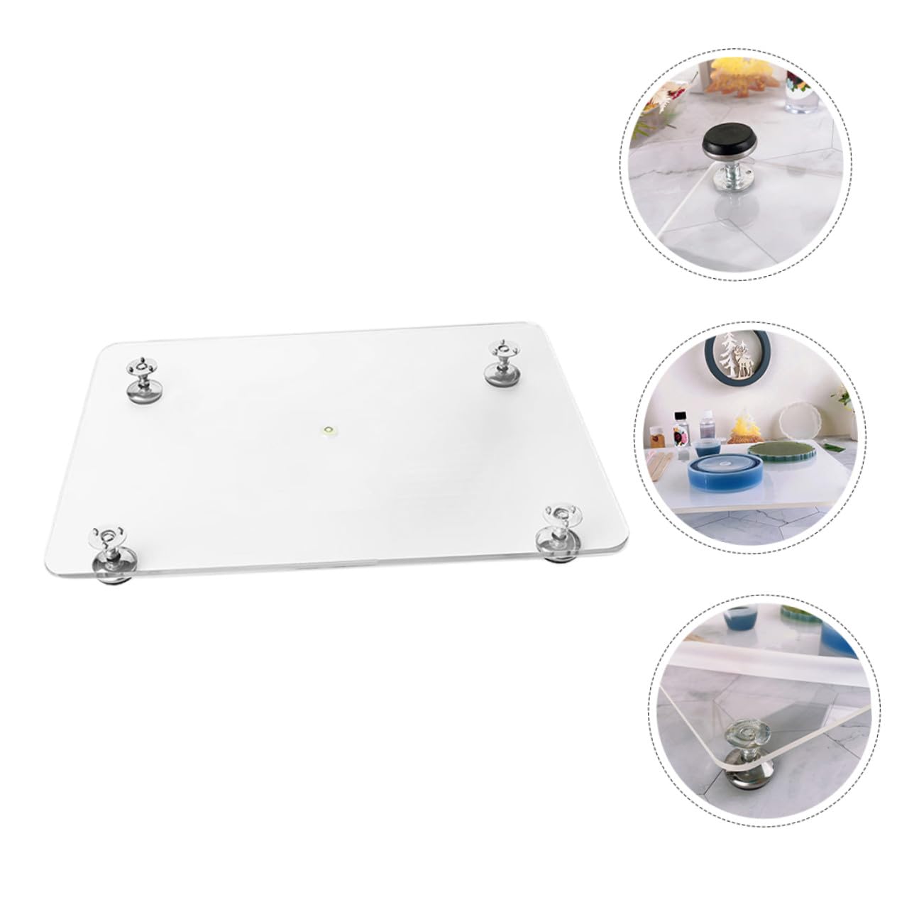 Verstellbare Nivellierplatte aus Acryl mit Höhenverstellbarer Selbstgemacht Funktion und Weißem Design für Büro und Studium zur Präzisen Epoxidharz Tischplatte