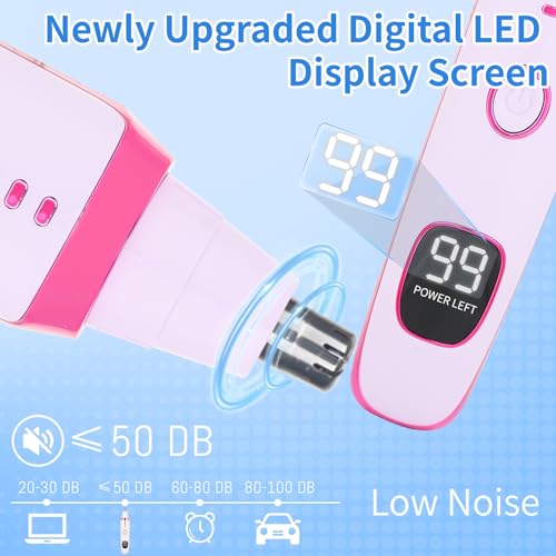 Image of Nose & Ear Hair Trimmer with LED Display for Men and Women, 2026 USB Rechargeable Facial Trimmer Clipper for Easy Cleansing, Portable Painless Grooming Kit (Purple)