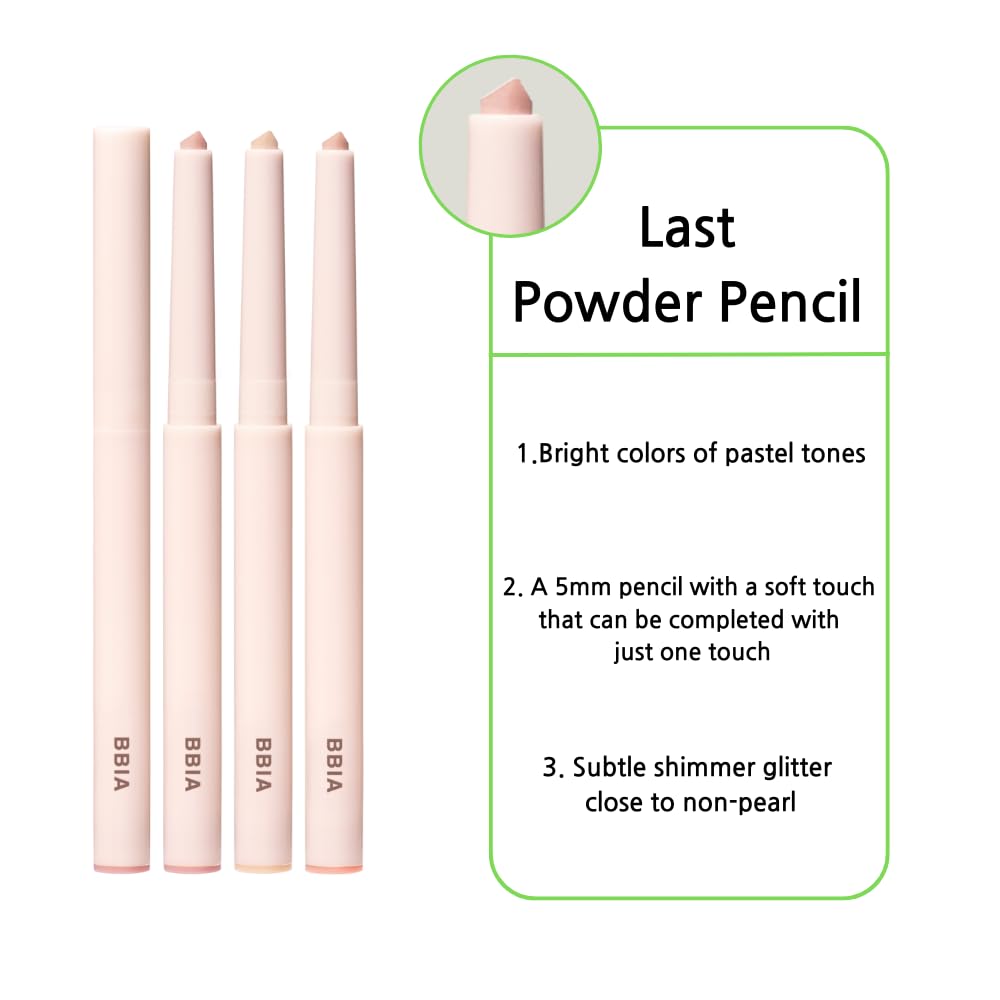 BBIA Last Powder Pencil 3 colores – Lápiz delineador de ojos con purpurina brillante, delineador de ojos, resaltador debajo de los ojos, lápiz suave de larga duración, cremoso de sombra de ojos, lápiz 6