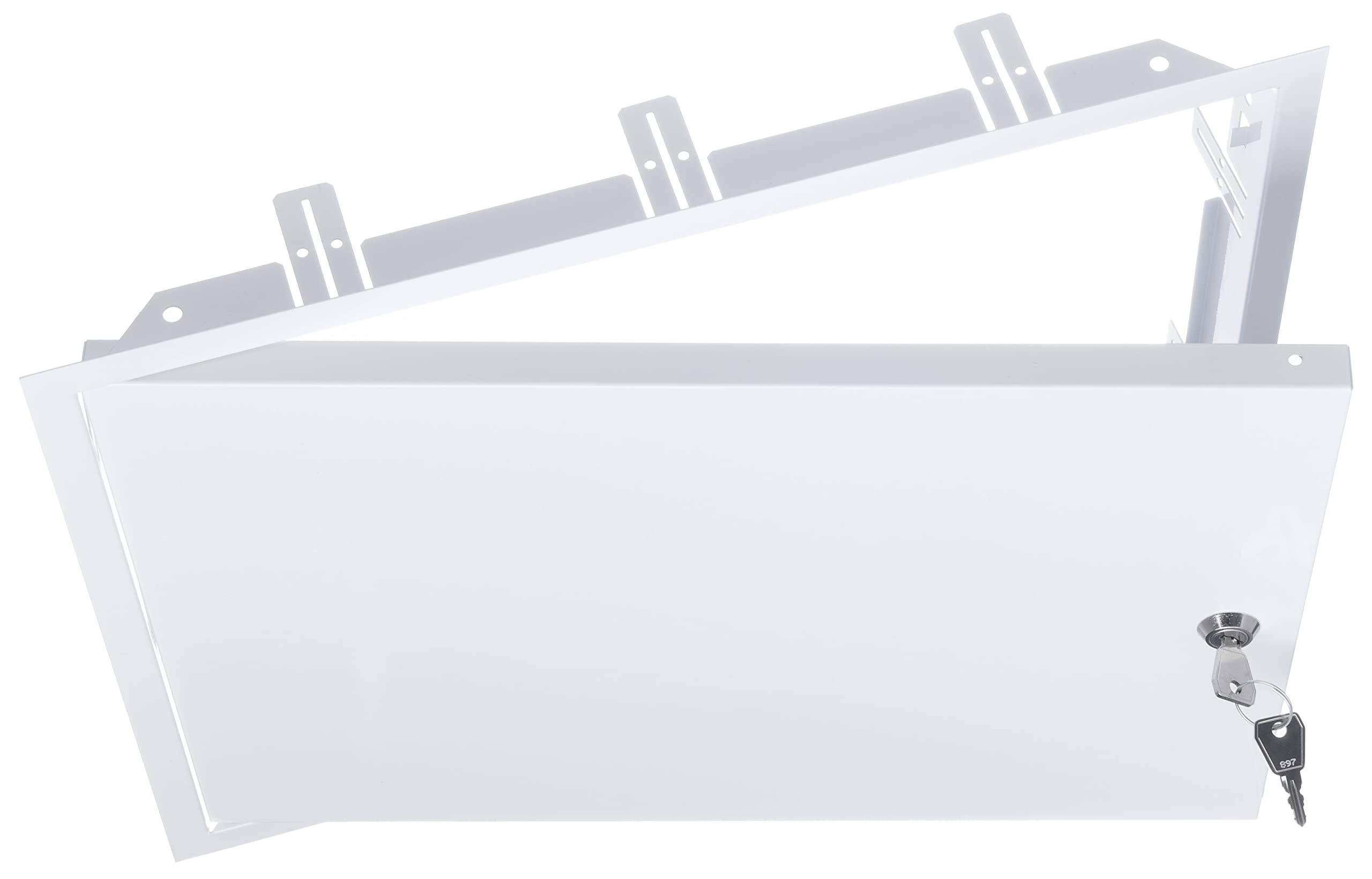 Steinberg14 Sportello di ispezione bianco 40 x 30 cm con serratura – acciaio zincato – chiudibile – porta di ispezione – vano di manutenzione 400 x 300 mm