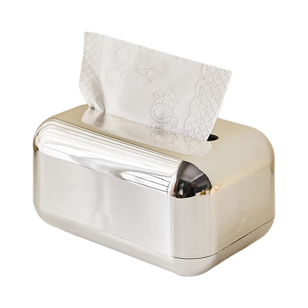 Kalttoy and Non Toxic Napkin Storage Box Sharpless 2 Colors ABS Strong Tissue for Tissue Organizer Golden for Bedroom Living Room Bathroom Kitchen Decorative