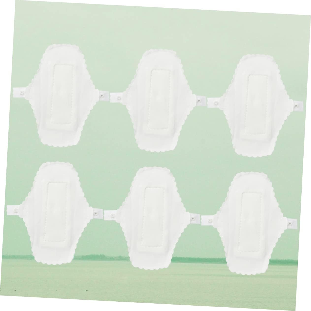 KOMBIUDA Reusable Waterproof Menstrual Pads with Button Washable Cotton Underpants Lining 7.08X5.11 Inches for Travel Daily Feminine Care