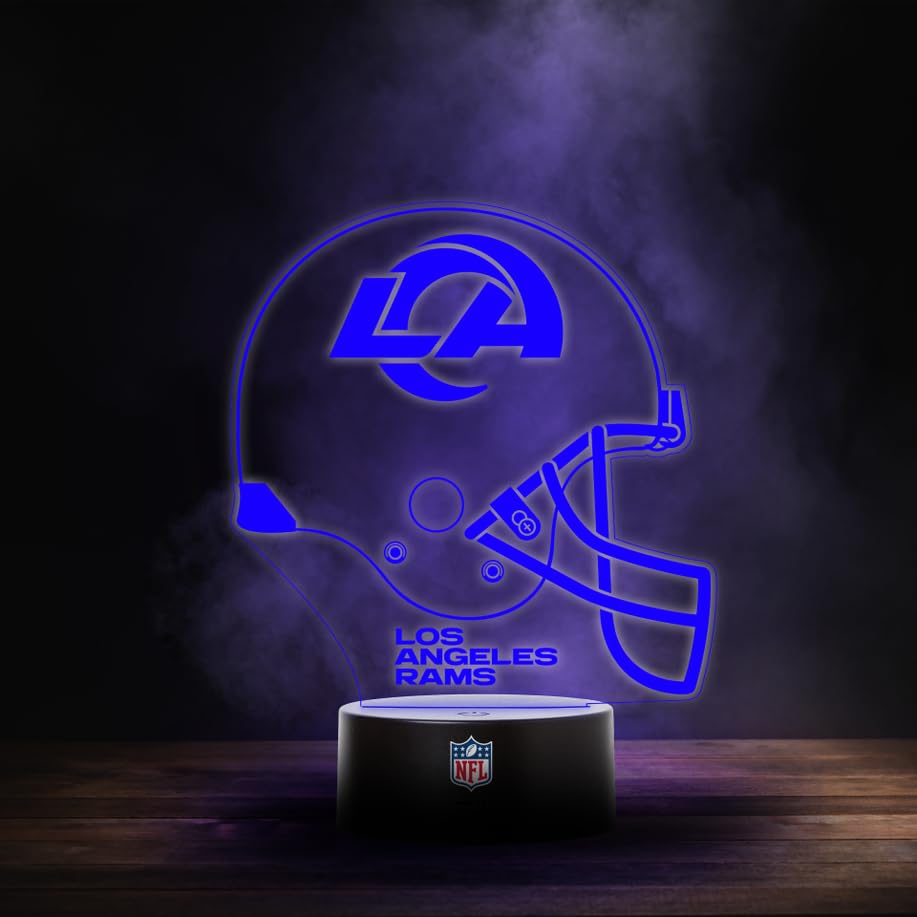 Los Angeles Rams NFL LED Lampe Licht Logo Helm, Wechselmodus mit 6 unterschiedlichen Farben