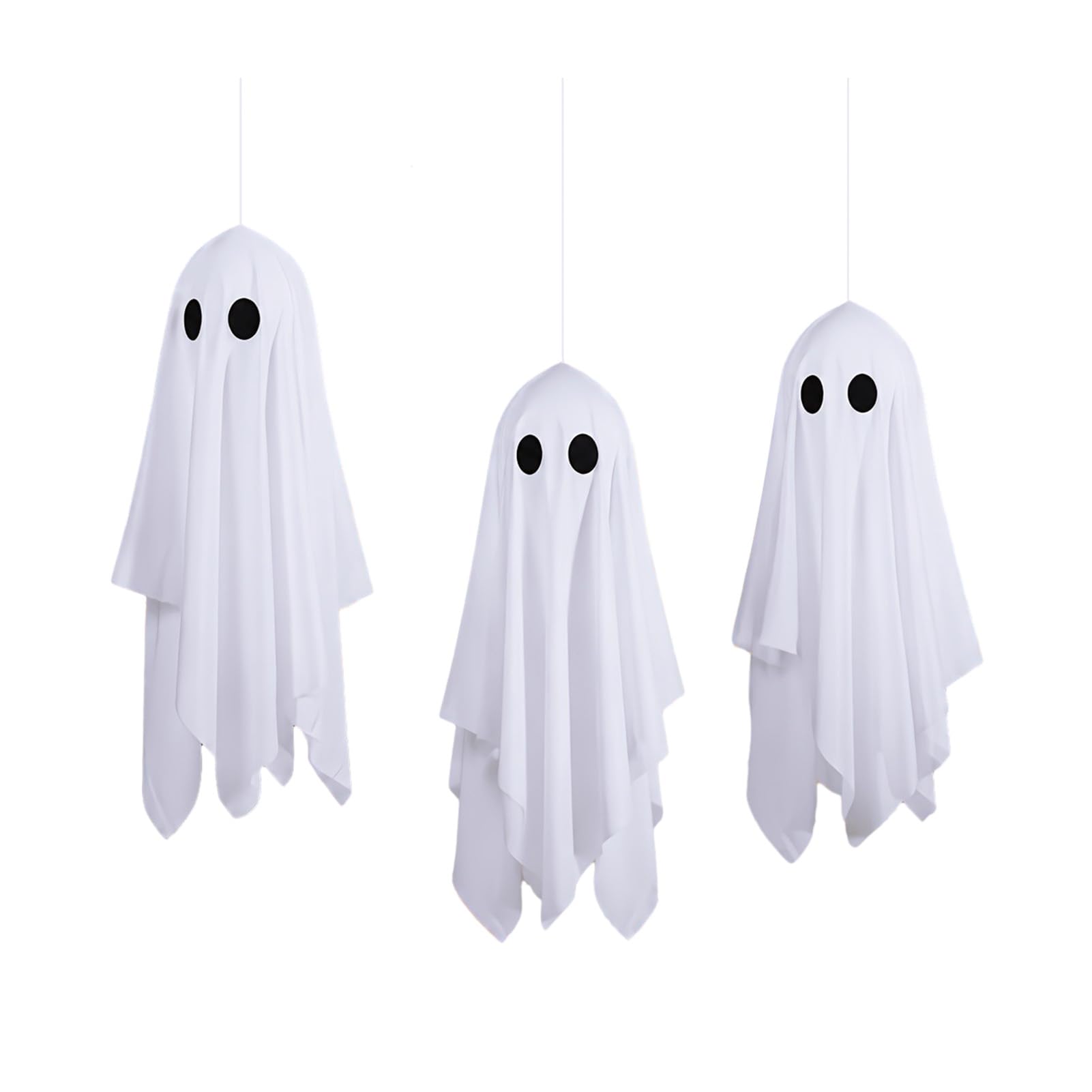3Pcs Halloween Hanging Ghost Decor Spooky Flying Ghost for Outdoor Porch