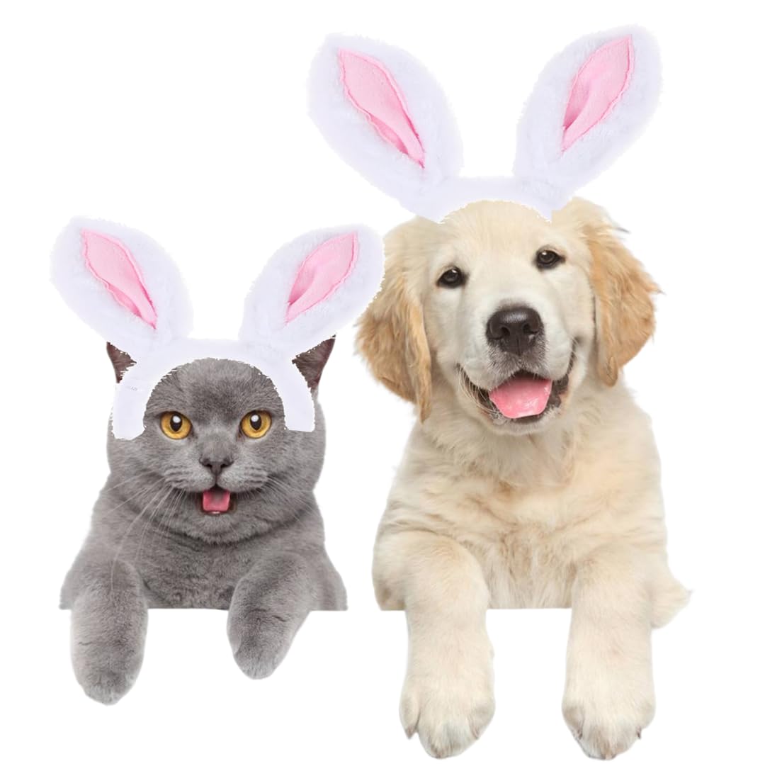 Orejas De Conejo De Felpa - Diadema Ajustable Para Fiestas, Cosplay, Halloween Y Pascua