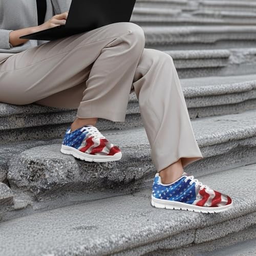 Image of GIFTPUZZ Mens Lace Up Athletic Trainers Running Sneakers Wedge Breathable Gym Lightweight Sports Tennis Shoes