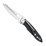 Skeletool KB Pocketknife with Straight Edge, Stainless Steel Blade and Bottle Opener, Black