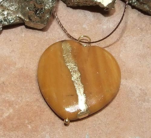 Very Large Amazonite/Quartz Broken Heart Mended with 23k Gold, Kintsugi Necklace
