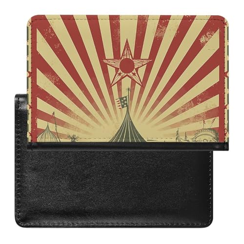 Porte-passeport vintage cirque imperméable avec fentes cartes pour voyage
