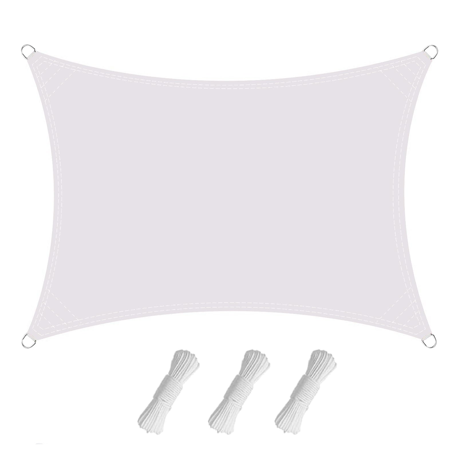 Voile d'ombrage, 1.5×3 M voile d'ombrage en tissu Oxford 420D imperméable et résistant aux déchirures avec œillets et cordes de fixation, protection UV, auvent léger pour balcon de terrasse jardin