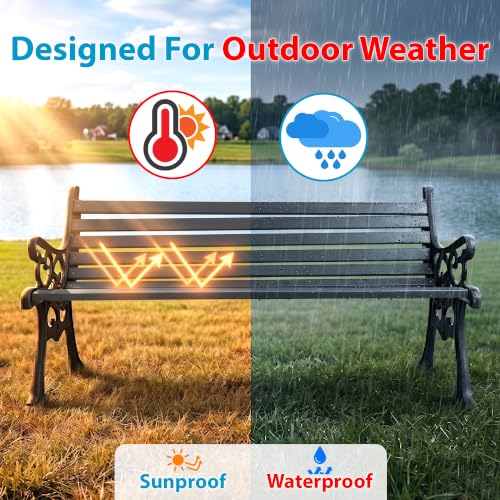 Image of BRISHI 3 Seater cast Iron Garden Bench for Indoor & Outdoor Park /Patio /Living Room /Terrace /Balcony (White) (Black + Grey)