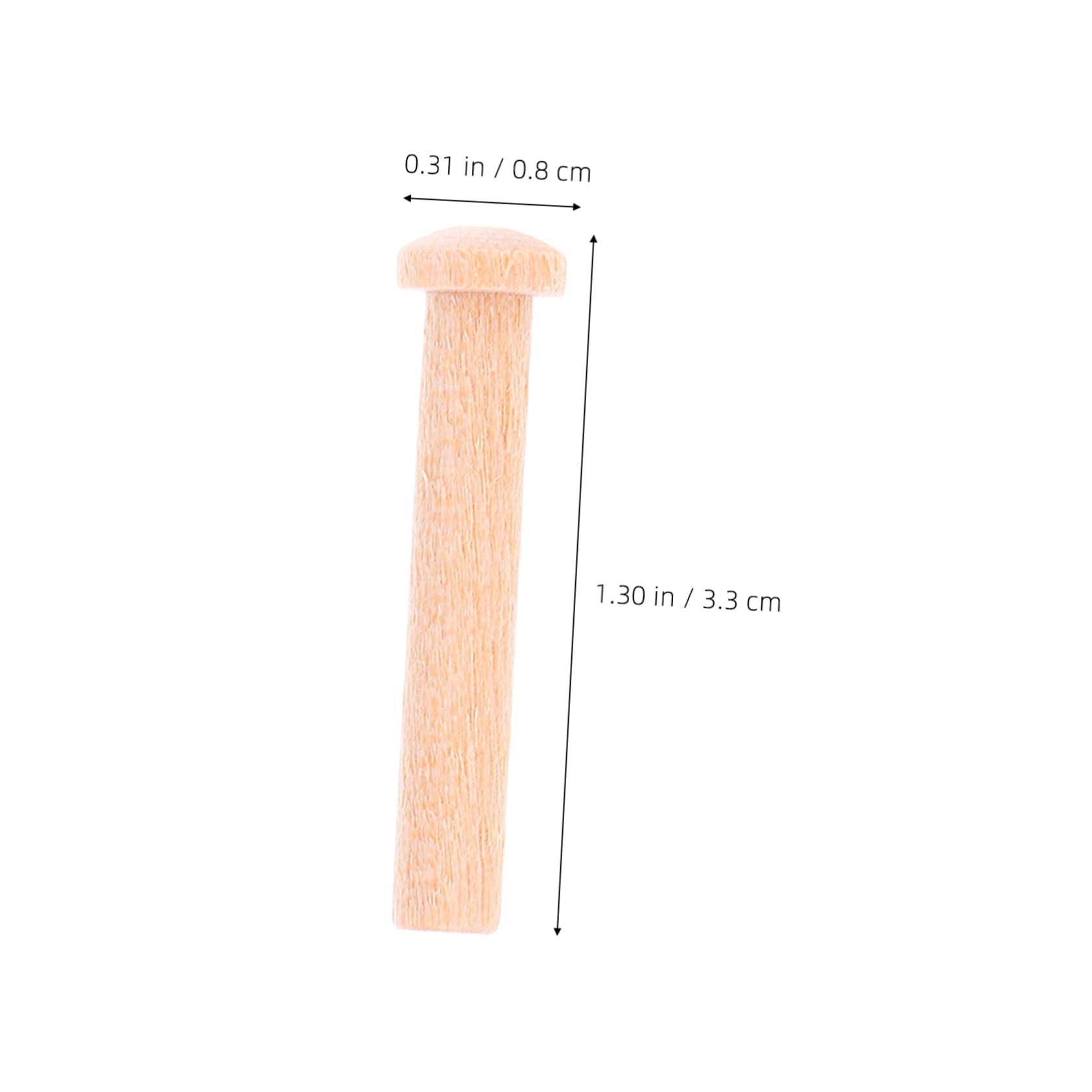 HOODANCOS Lid Wood Miniature Nails 20pcs Tiny Wooden Nails T-Shaped Round Heads for Craft and Woodworking Projects