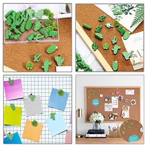Decorative Push Pins, 30 Pcs Creative Thumb Tacks Cute Cactus Palm Leaf Pushpins With Box For Cork Boards Photos Wall Maps Corkboard Décor #TOP3