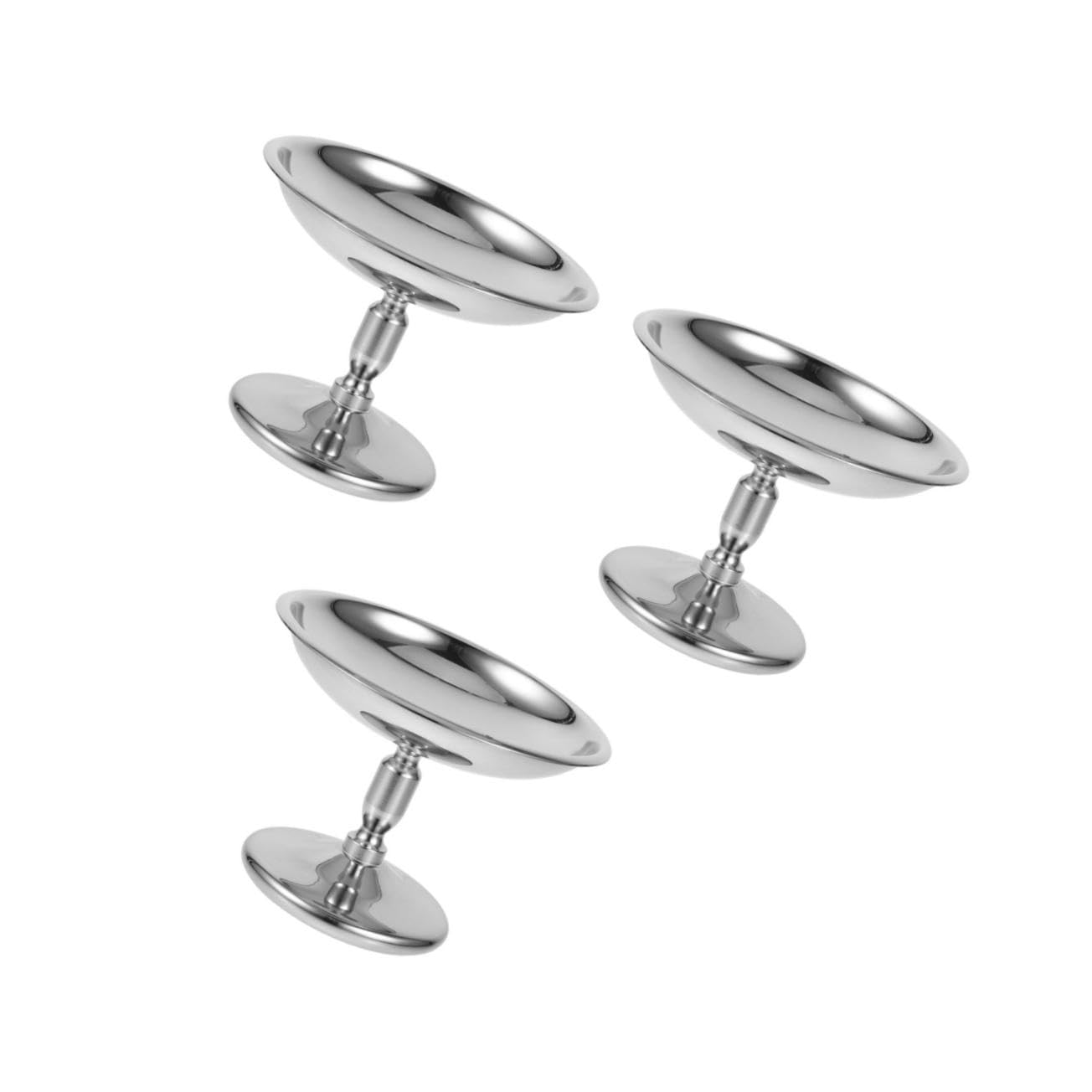 Toyvian 3 Piezas Copa de Postre de Acero Inoxidable para Helado y Batidos Tazón para Yogurt Pudín Fruta y Snacks Soporte Resistente para Uso Hogar y Restaurante