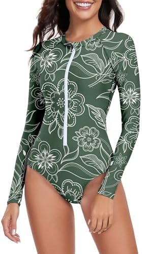 Zando Rash Guard Swimsuits for Women, UPF 50+ Long Sleeve Swimsui...