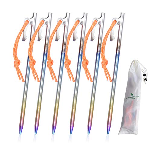 Boundless Voyage 6 piezas Estacas de Tienda de Aleación de Titanio para Camping Outdoor 20 cm Ti4013PS miniatura 1