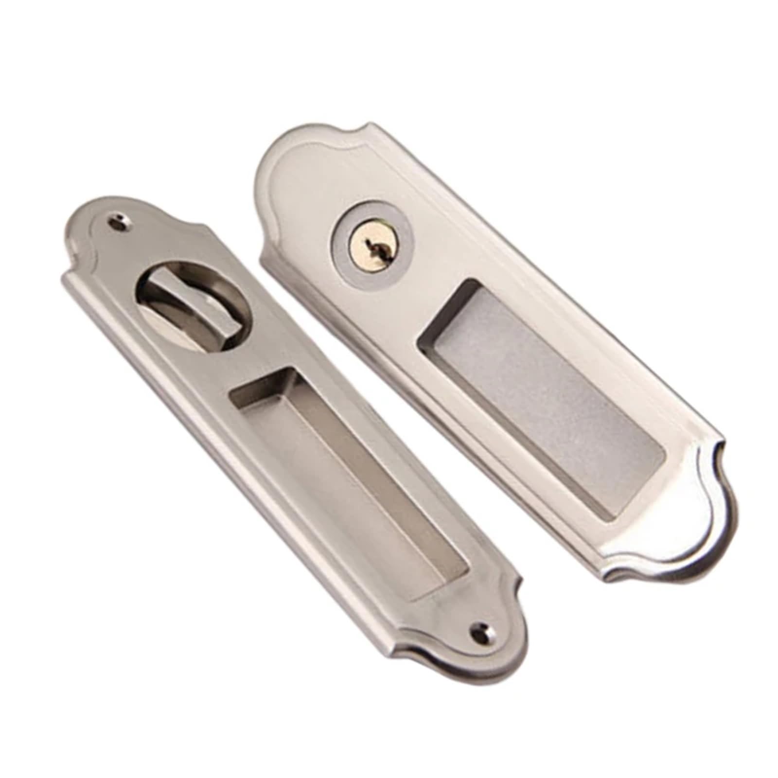 Serrure de porte coulissante à clé en argent pour préserver votre intimité
