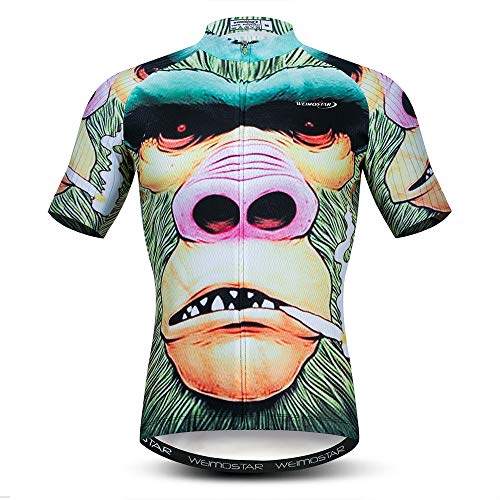 Men's Summer Cycling Jersey Breathable Short Sleeve Full Zip Bike Shirt MTB Bicycle