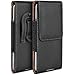 moex Plug Case für LG Q60 Hülle mit Gürtelclip, Handy Gürteltasche PU Leder, Handyhülle zum Einstecken, Lederhülle Gürtel Schutzhülle Einsteckhülle Etui, Schwarz