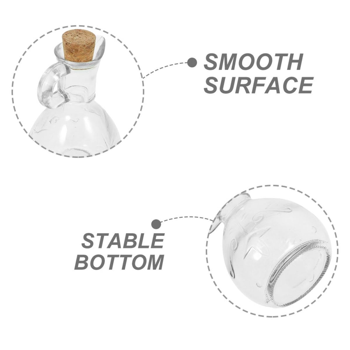 KICHOUSE 2 Stück Glas Ölflasche und Essighalter mit 200ml Fassungsvermögen Stabile Struktur und Vielseitig Einsetzbar für Küche und Esszimmer