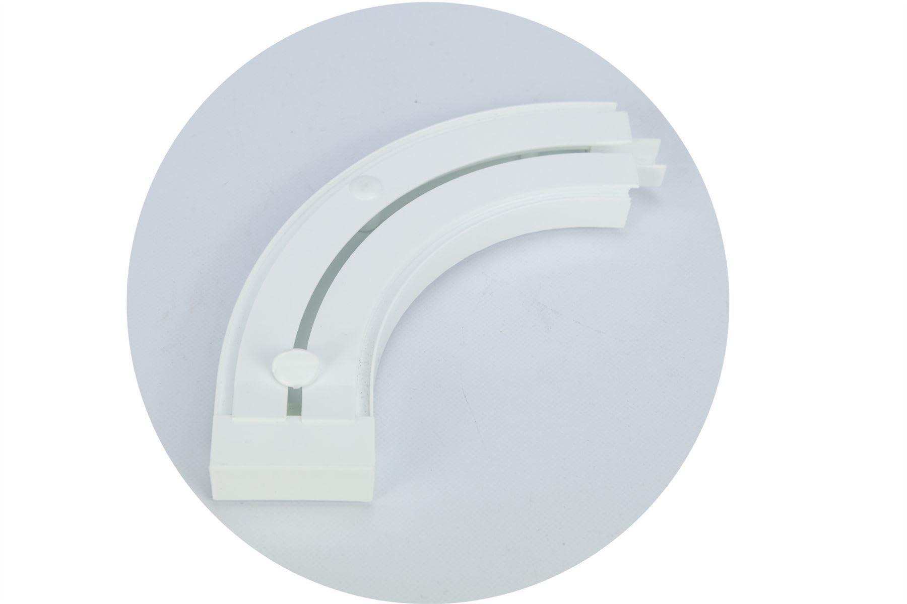 Proper Tools PVC Curtain Pole Rail Track Single Corner End - 2 PCS White - Accessories for Curtain Rail Track