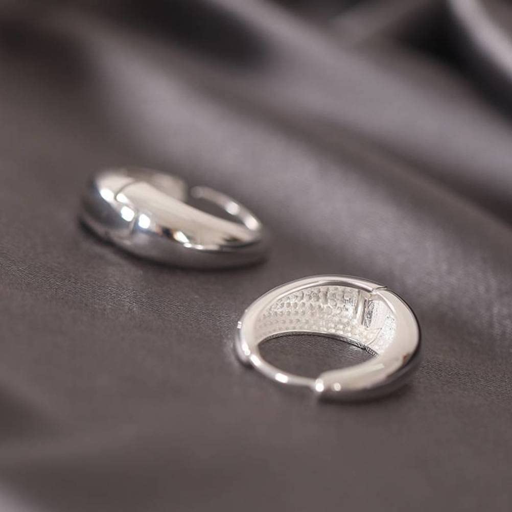 WZGWDC Pendientes Largos en Forma de U con Hebilla de Cara Ancha de Metal geométrico S925