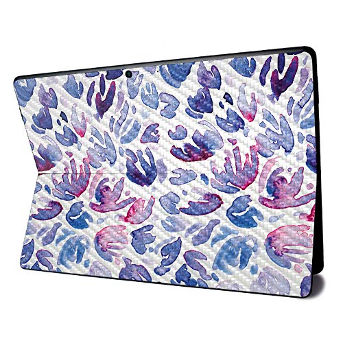 Image of MightySkins Carbon Fiber Skin for Microsoft Surface Pro X - Blue Petals | Textured Carbon Fiber Finish | Easy to Apply, Remove, and Change Styles | Made in The USA