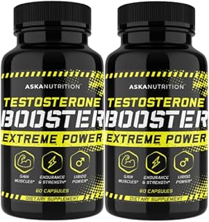 Testosterone Booster for Men - Male Enhancing Supplement with Horny Goat Weed & Tongkat Ali - Muscle Builder Enlargement Pills - Natural Test Booster Increased Desire, Energy, Stamina, Libido (2 PACK)