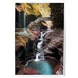 Lantern Press Watkins Glen State Park, New York, Waterfall Scene, 8x12 Inch Art Print Wall Decor