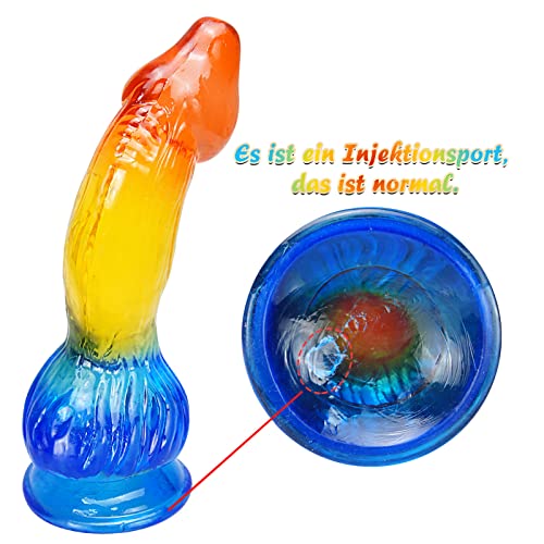 23 cm G-spot anale dildo met sterke zuignap voor handsfree spelen, flexibele levensechte dong-vogeldildo, prostaatstimulator speelgoed, seksspeelgoed voor mannen, monsterpenis - Afbeelding 5