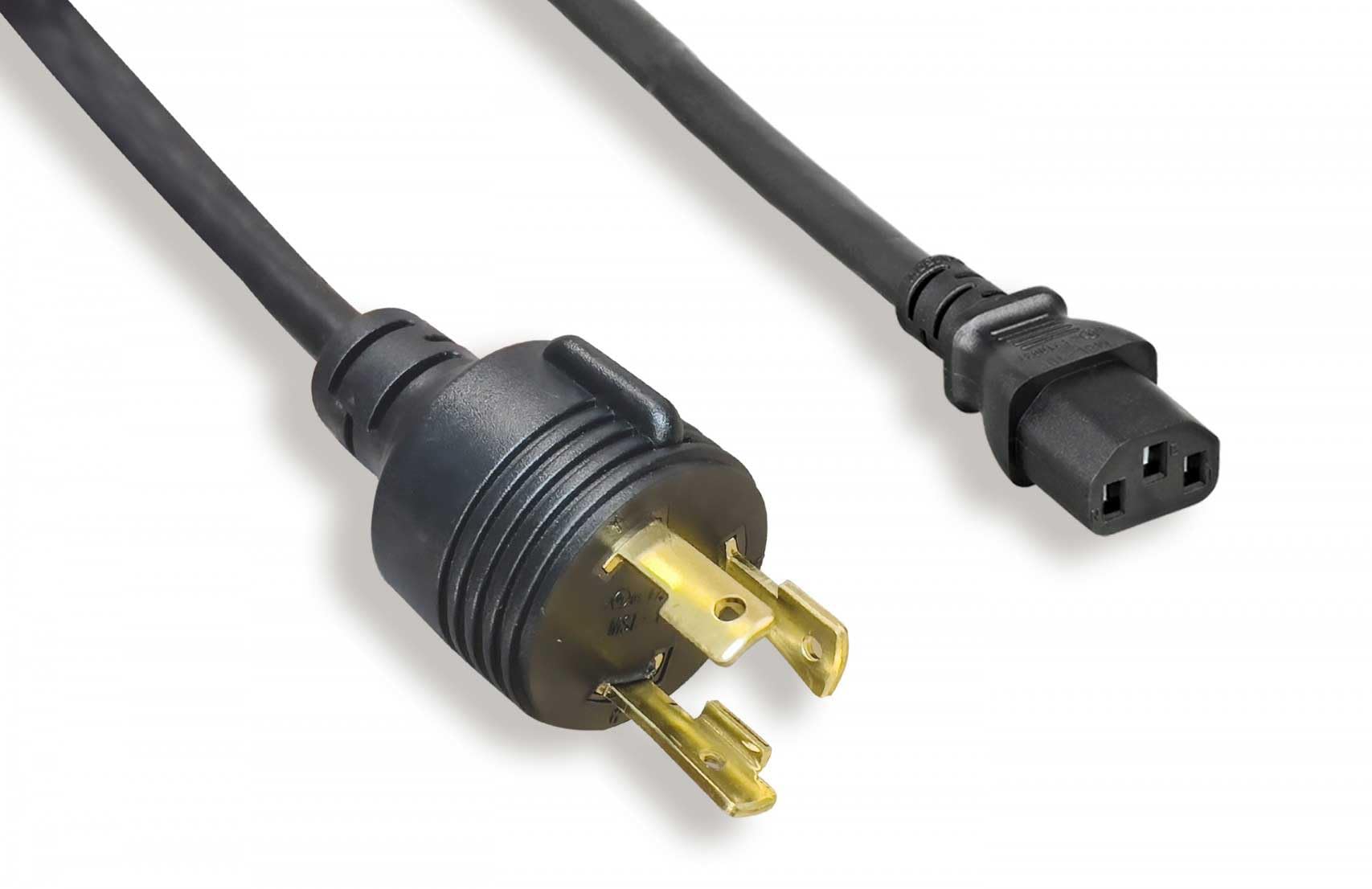 8ft NEMA L6-30P to C13 Power Cord 14AWG 14AWG x 3C 300V