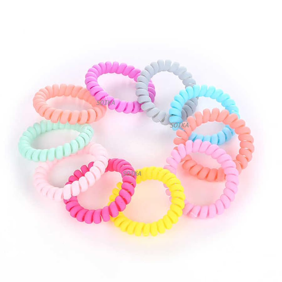 Telephone Wire | Spiral Elastic Band | Bracelet | Ponytail Holder Hair Rubber Bands-image-27
