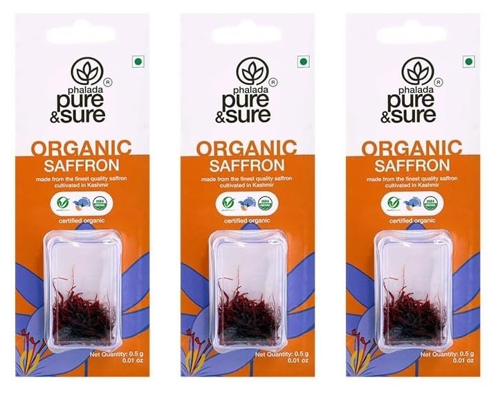 Phalada Pure & Sure Organic Kesar Saffron Whole, 0.5 grams X Pack Of 3 | No Additives & Chemical Free | Safe for Women to Consume & Other Uses (B0CLL78142) Amazon Price History, Amazon Price Tracker