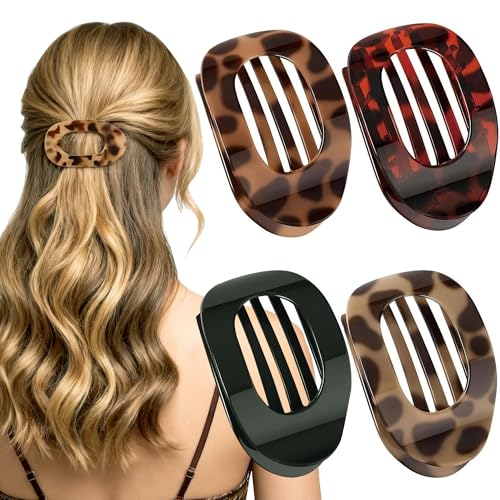 Duckbill Flat Hair Clips for Women 4Pcs Strong Hold French Claw Clips for Thick or Thin Hair No Slip Grip Hair Claw Clips Hair Accessories for Styling Sectioning