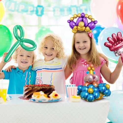 Image of 260 Metallic Multi Long Balloons for Balloon Garland Thickening Skinny Latex Twisting Animals Modeling Christmas Birthday Wedding Party Festival Decorations 100pcs