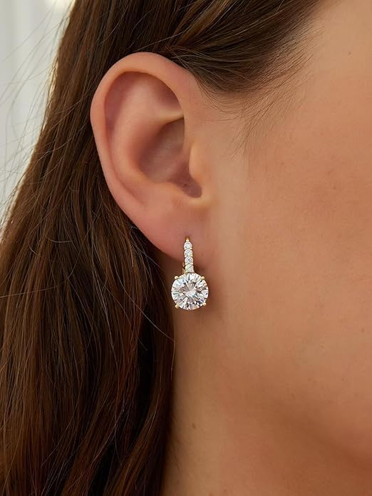 14K Gold Earrings for Women,14K Gold Dangle Drop Earrings with Cubic Zirconia Drop Earrings2