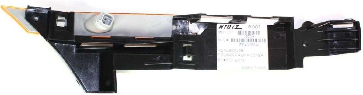DAT AUTO PARTS Front Left Driver Side Bumper Cover Side Marker Light Assembly with Bracket Retainer Replacement for 2006-2009 Ford Fusion Mercury Milan Black Smooth FO1026107 6E5Z17C947B