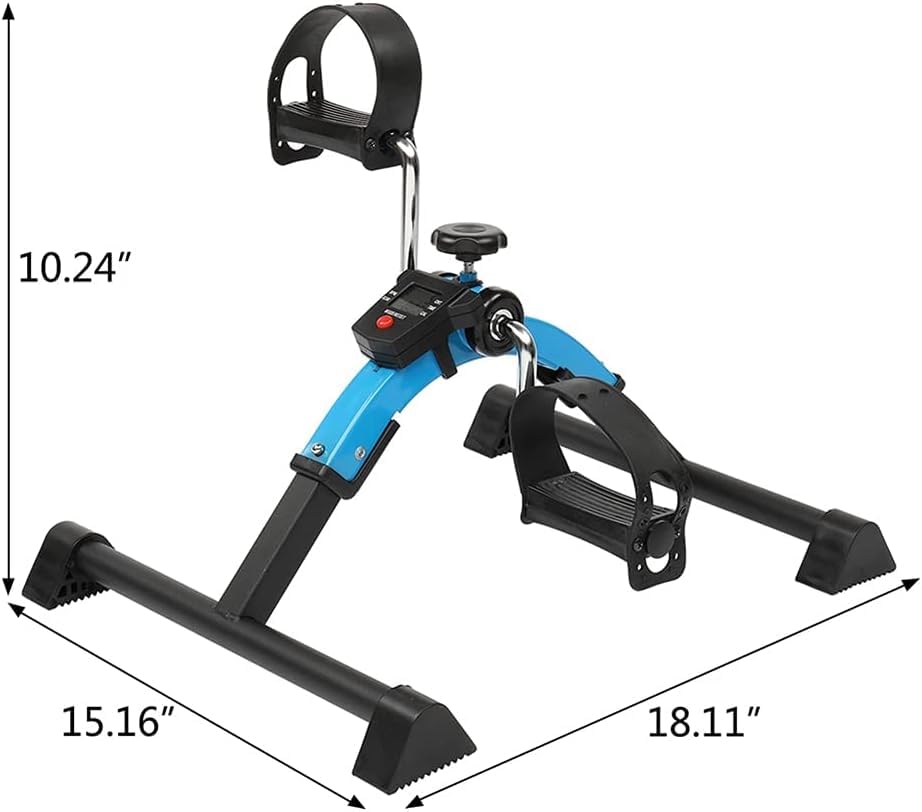Mini-hometrainer Pedaaltrainer Weerstandscyclusarm Been Opvouwbare sporter Fitness Fietsen met LCD-monitor en verstelbare weerstand - Afbeelding 7