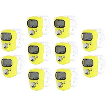 10 x Finger Tally Counter Electronic Finger Counter Finger Counter Clicker Row Counter 5 Digit Mini Hand Counter Lap Track Handheld Counter for Inventory Sports Marketing Golf Yellow