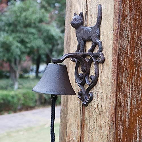 Country Retro Cast Iron Wrought Iron Doorbell Wall Bell Hand-cranked Door Bell Outdoor Courtyard Garden Kitten Doorbell