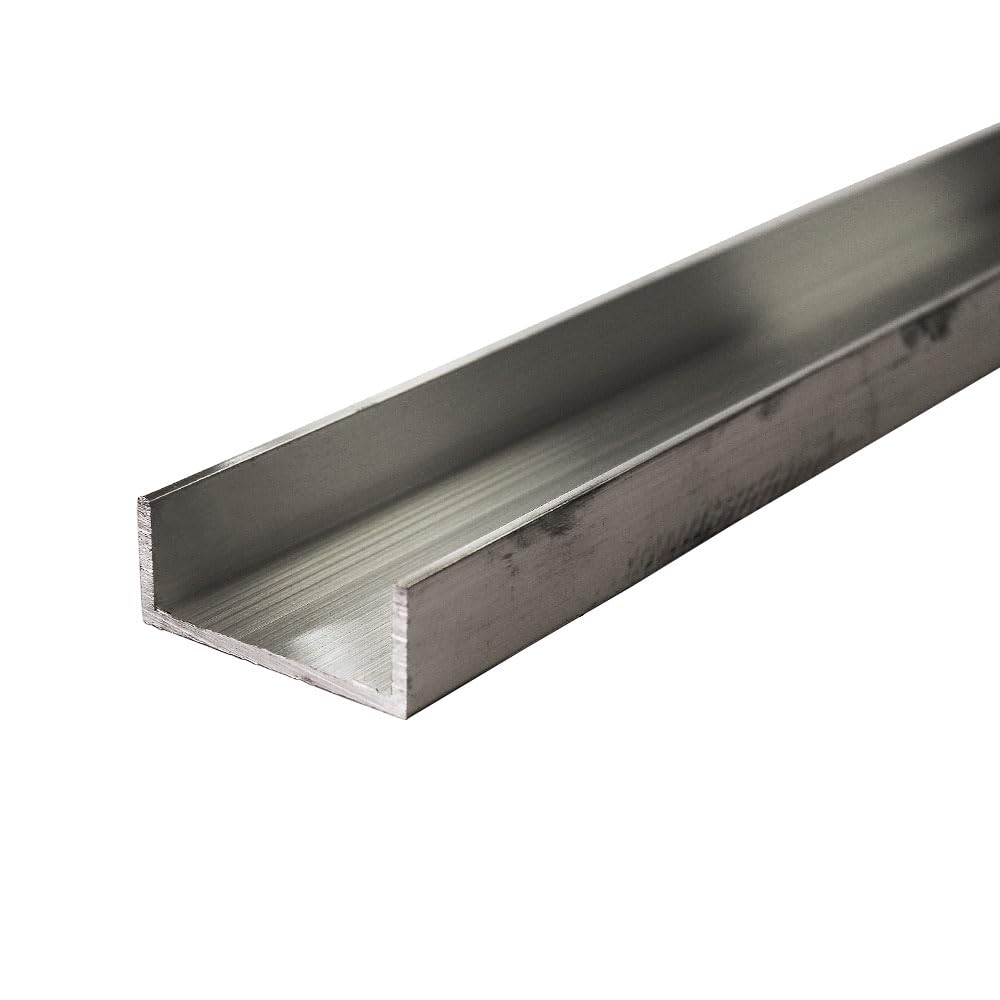 The Mesh Company Grey 2.1/2" X 1" Aluminium U-Channel Trim X 1/8" Wall-Aluminium Channel U Profile (1000Mm (100Cm) Length)