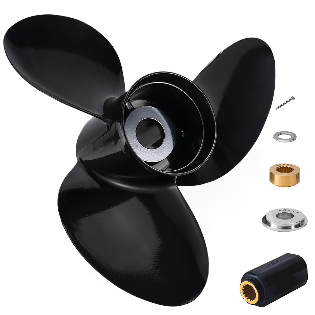 Aluminum 16 X 17 Outboard Boat Propeller Fit Suzuki Engines DT/DF150/175/200/225HP DF250/300HP Upgrade OEM 99105-00800-17P 15 Spline Tooth 3 Blades RH